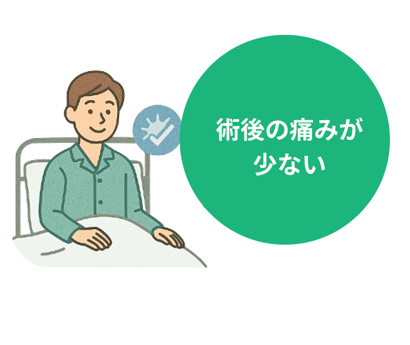 術後の痛みが少ない